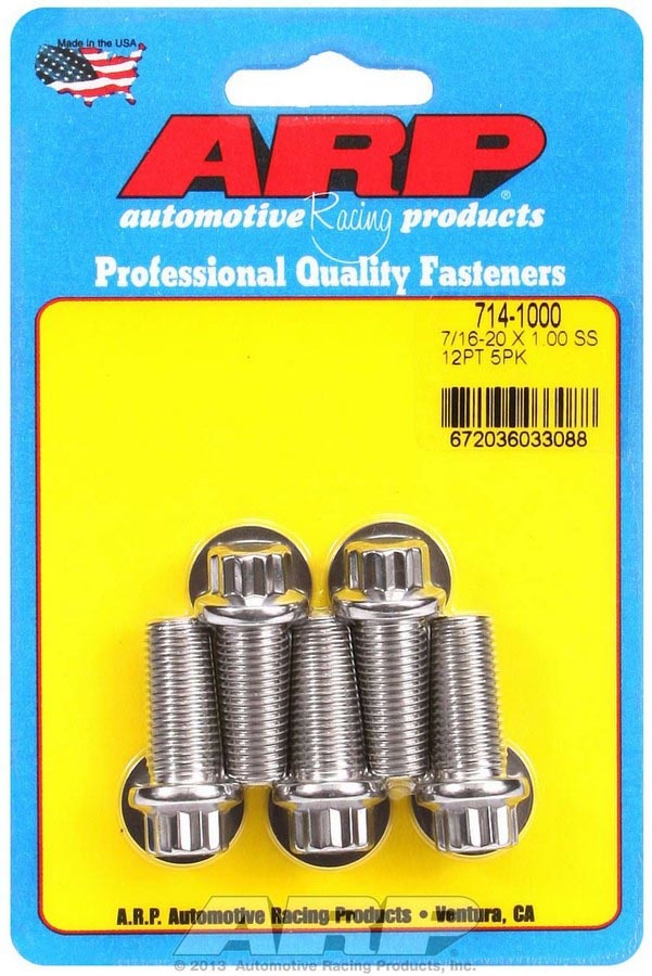 Arp S/S Bolt Kit - 12pt. (5) 7/16-20 x 1.000 MPN ARP714-1000 For Universal use