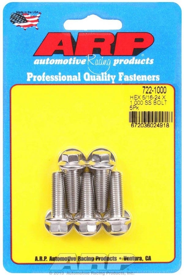 ARP  S/S Bolt Kit - 6pt. (5) 5/16-24 x 1.000 722-1000