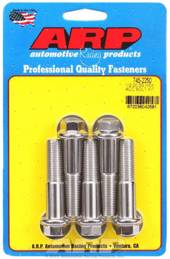 Arp S/S Bolt Kit - 6pt. (5) 1/2-20 x 2.250 MPN ARP745-2250 For Universal use