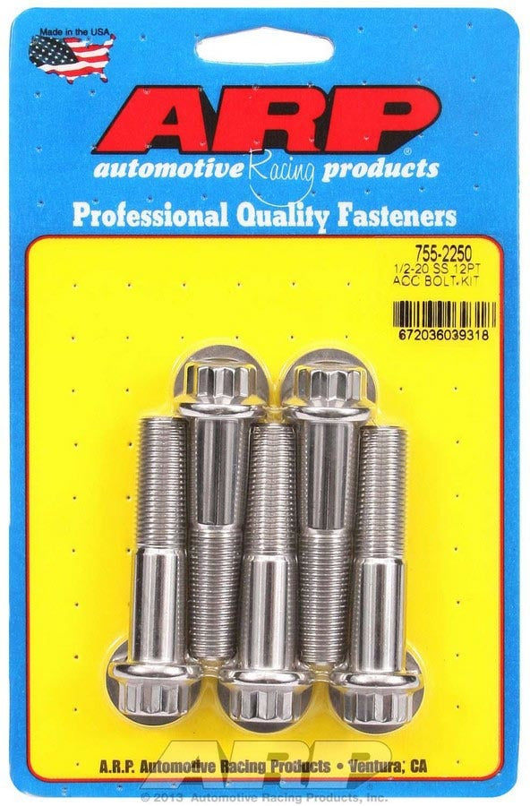 Arp S/S Bolt Kit - 12pt. (5) 1/2-20 x 2.250 MPN ARP755-2250 For Universal use