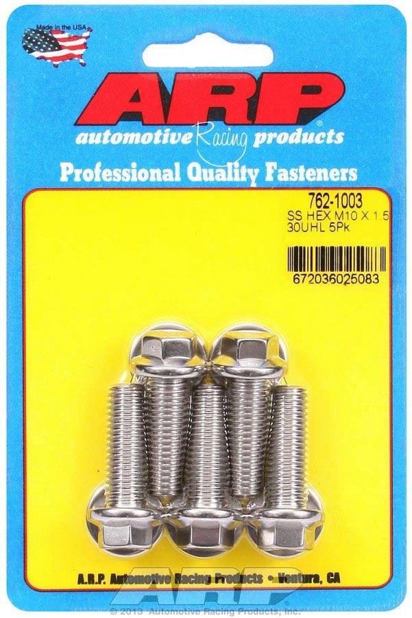 Arp S/S Bolt Kit - 6pt. (5) 10mm x 1.5 x 30mm MPN ARP762-1003 For Universal use