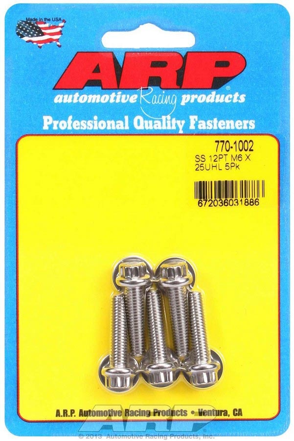 ARP  S/S Bolt Kit - 12pt. (5) 6mm x 1.00 x 25 770-1002