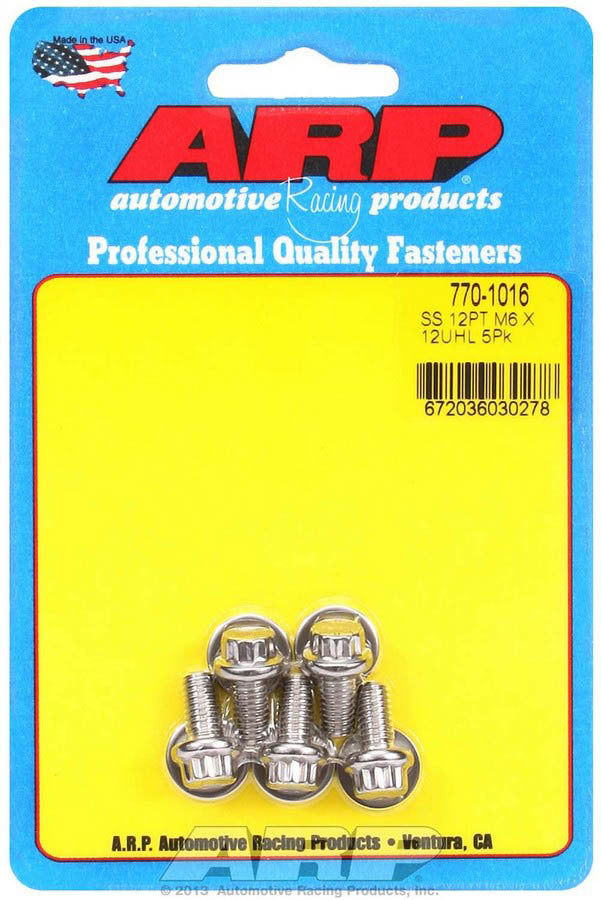 ARP  S/S Bolt Kit - 12pt. (5) 6mm x 1.00 x 12 770-1016