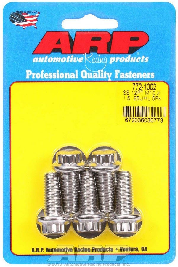 Arp S/S Bolt Kit - 12pt. (5) 10mm x 1.5 x 25mm MPN ARP772-1002 For Universal use