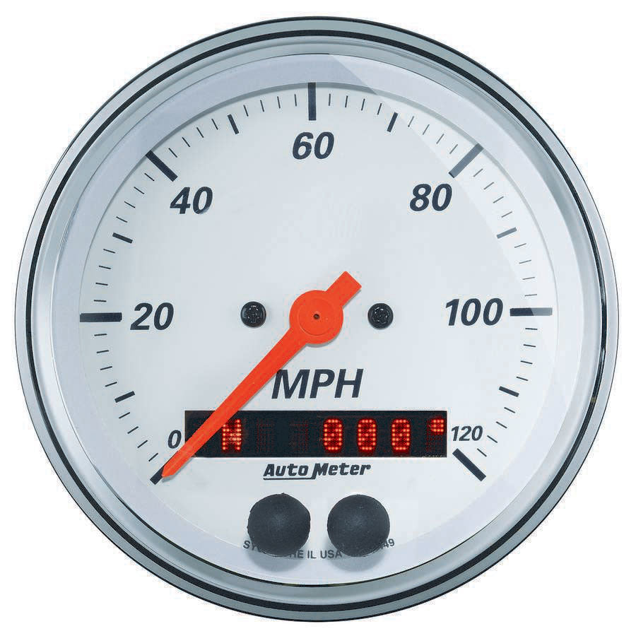 Autometer 3-3/8 Speedometer 120MPH GPS Arctic White Series MPN ATM1349 Ram