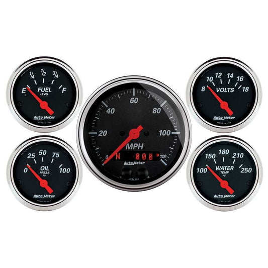 Autometer Designer Black Gauge Kit w/GPS Speedo MPN ATM1450