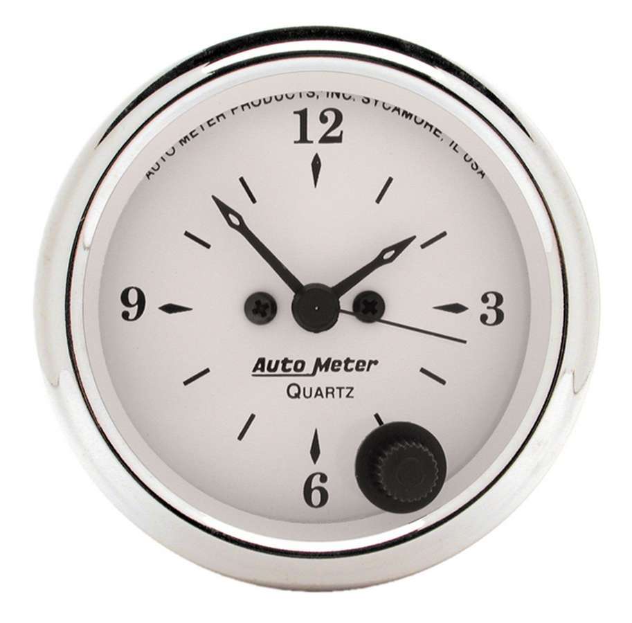Autometer Old Tyme White 2 1/16in Quartz Clock MPN ATM1686