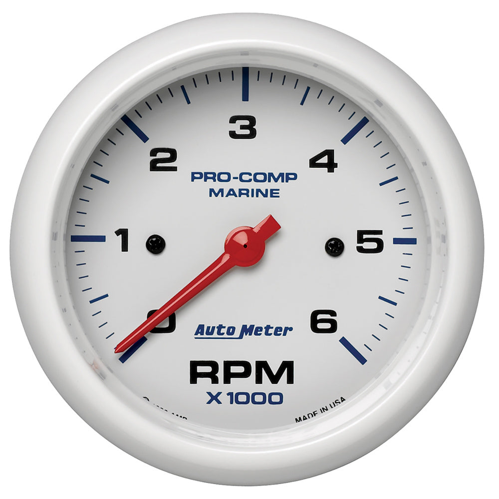 Autometer 3-3/8 Tach 6000 RPM White Phantom Series MPN ATM200752