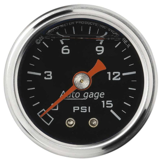 Autometer 1-1/2in Pressure Gauge - 0-15psi - Black Face MPN ATM2172