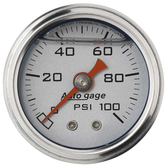 Autometer 1-1/2in Pressure Gauge - 0-100psi - Silver Face MPN ATM2180