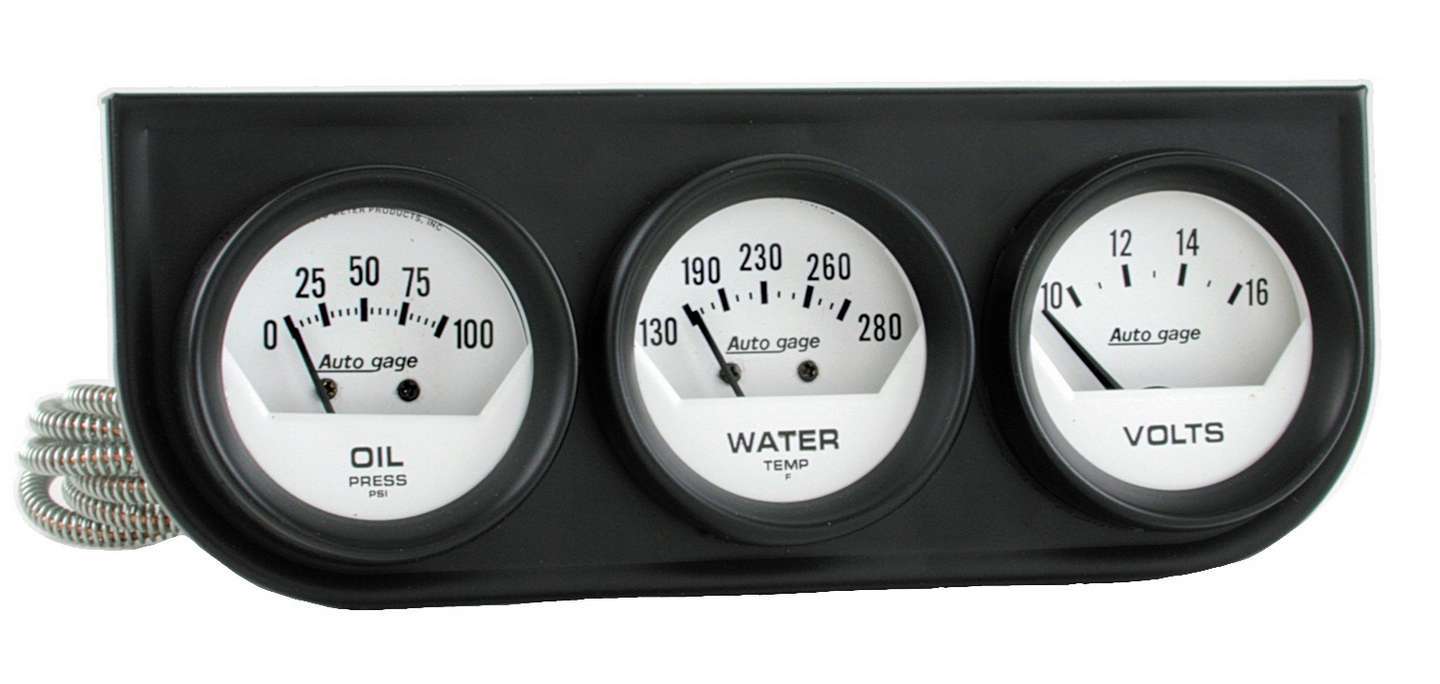 Autometer 2-1/16in Oil/Volt/Water Short Sweep Console MPN ATM2324