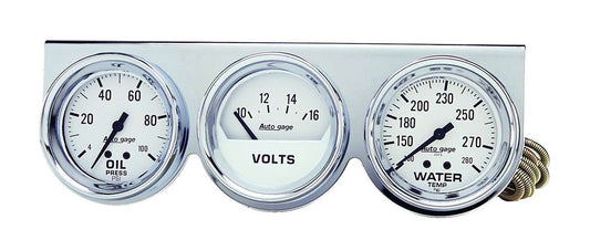 Autometer 2-5/8in Oil/Volt/Water Chrome Console MPN ATM2329