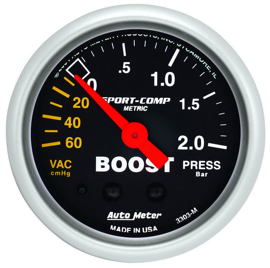 Autometer 2-1/16in S/C Boost/Vacuum Gauge MPN ATM3303-M