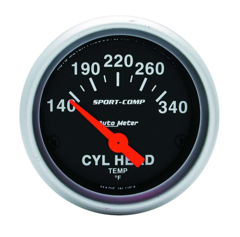 Autometer 2-1/16in S/C Cylinder Hd Temp. Gauge 140-340 MPN ATM3336