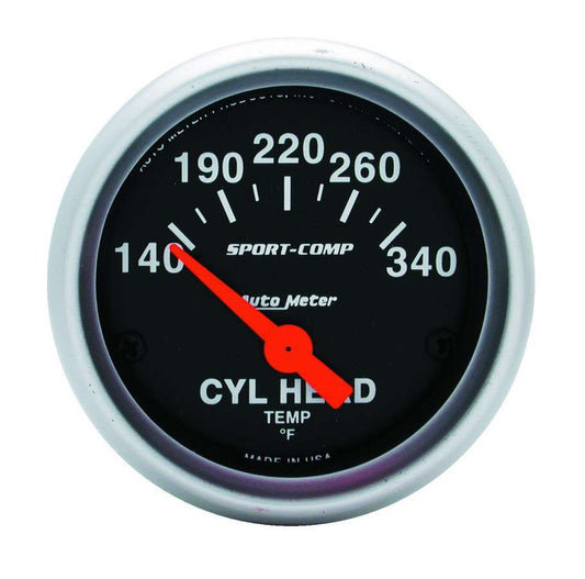 Autometer 2-1/16in S/C Cylinder Hd Temp. Gauge 140-340 MPN ATM3336