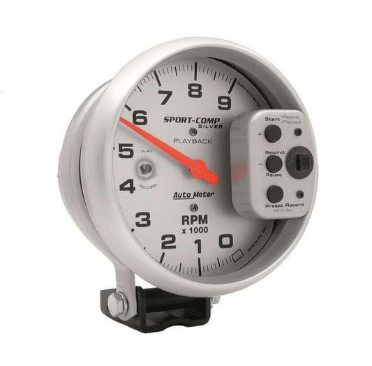 Autometer 5in S/C Silver 9000 RPM Playback Tach MPN ATM3964