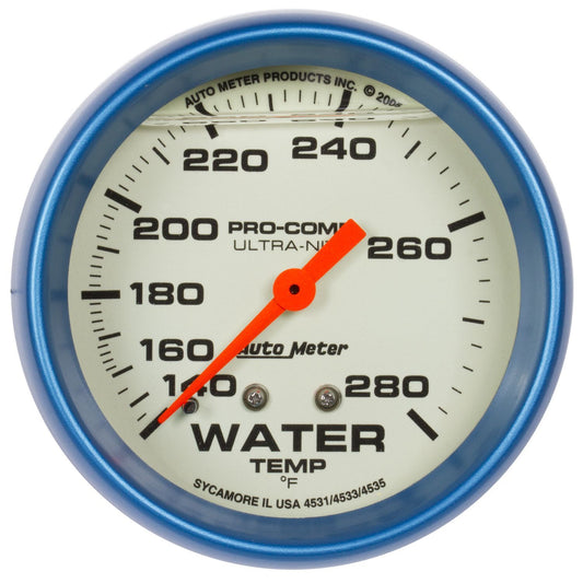 Autometer 2-5/8 Ultra-Nite Water Temp Gauge 140-280 MPN ATM4231