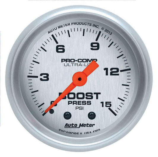Autometer 2-1/16 U/L Boost Gauge 0-15psi MPN ATM4302