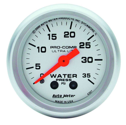Autometer 2-1/16in U/L Water Pressure Gauge 0-35psi MPN ATM4307