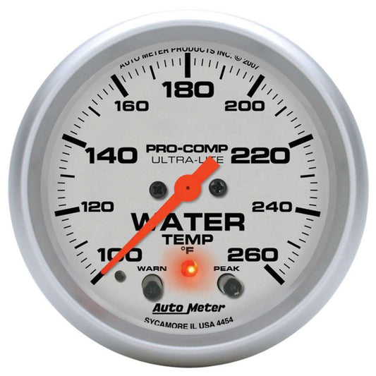 Autometer 2-5/8in U/L Water Temp Gauge w/Peak & Warning MPN ATM4454
