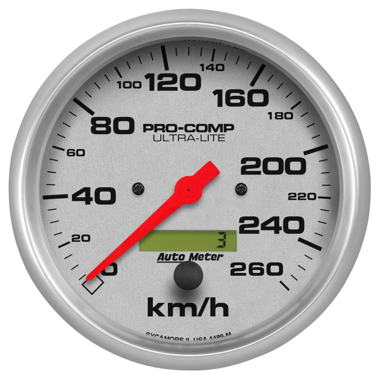Autometer   5in U/L Speedometer - 260KPH Metric  ATM4489-M