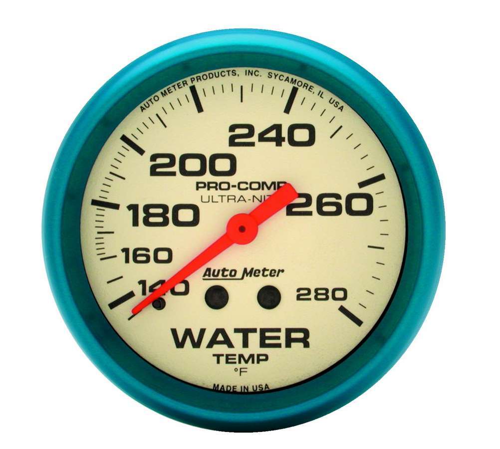 Autometer 2-5/8 Ultra-Nite Water Temp Gauge 140-280 MPN ATM4531