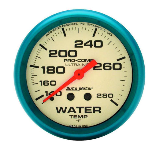 Autometer 2-5/8 Ultra-Nite Water Temp Gauge 140-280 MPN ATM4531