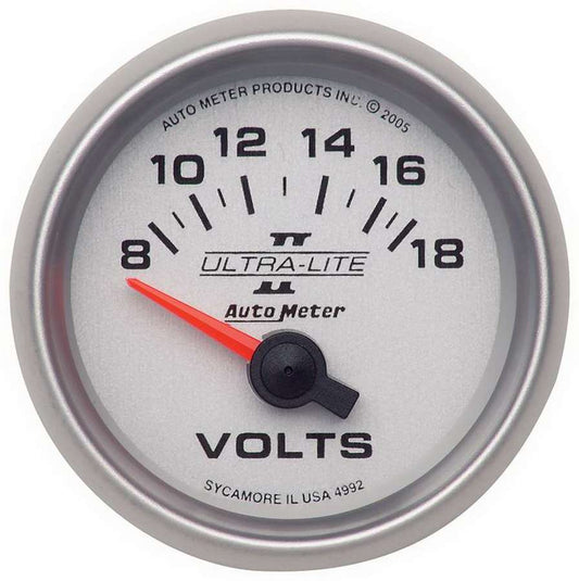 Autometer 2-1/16in U/L II Voltmeter 8-18 Short Swp MPN ATM4992