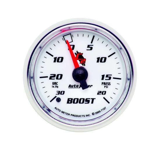Autometer 2-1/16in C2/S Boost/Vac Gauge 30in Hg/20psi MPN ATM7107