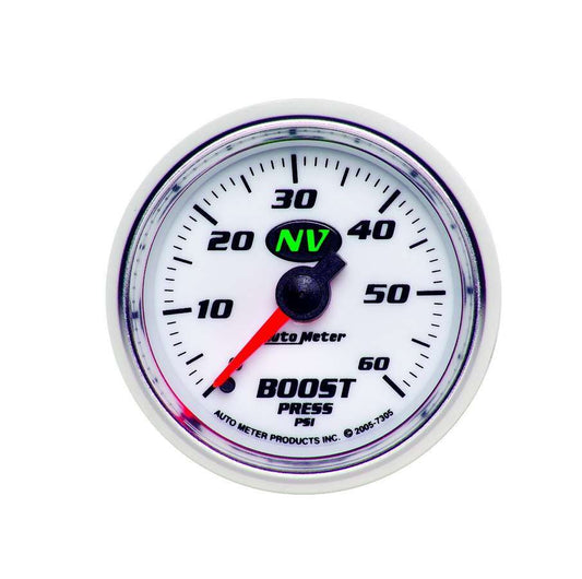 Autometer 2-1/16in NV/S Boost Gauge 0-60psi MPN ATM7305