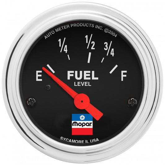Autometer 2-1/16 Fuel Level Gauge Mopar Logo Series MPN ATM880785 For Mopar