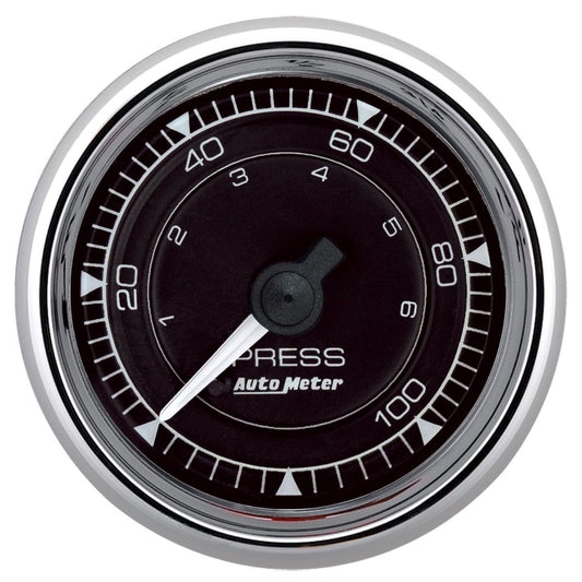 Autometer 2/16 Chrono Chrome Gauge Pressure 0-100PSI MPN ATM9721