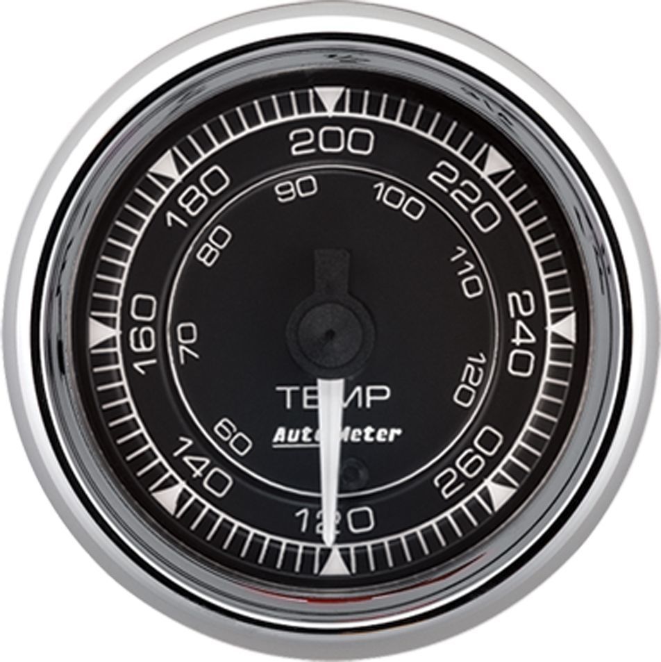 Autometer 2/16 Chrono Chrome Gauge Temp - 120-280 Degree MPN ATM9754