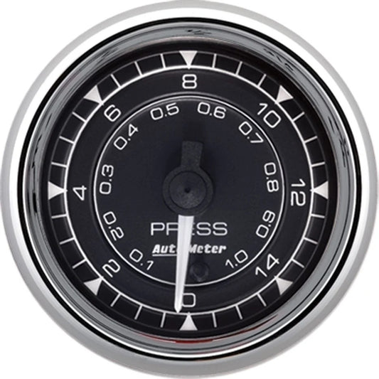 Autometer 2/16 Chrono Chrome Gauge Pressure 15PSI MPN ATM9762