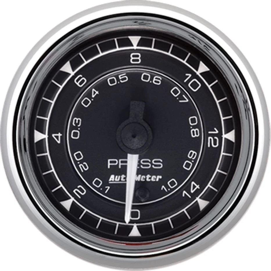 Autometer 2/16 Chrono Chrome Gauge Pressure 15PSI MPN ATM9762