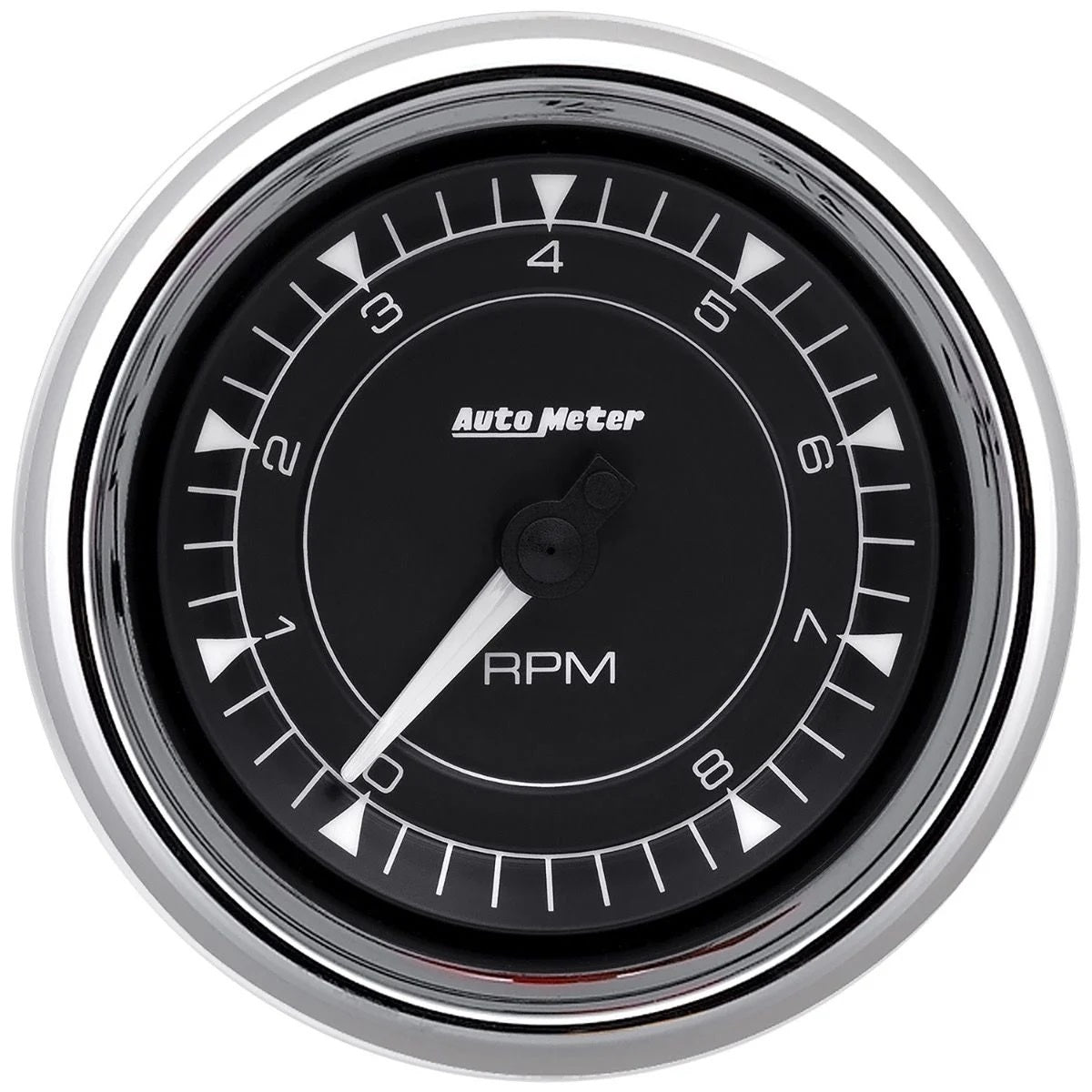 Autometer 3-3/8 Tach Chrono Chrome 8K RPM In-Dash MPN ATM9797