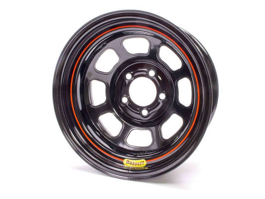 Bassett  15x7 5x4.75 3.75in BS Black Rolled Wheel 57RC375