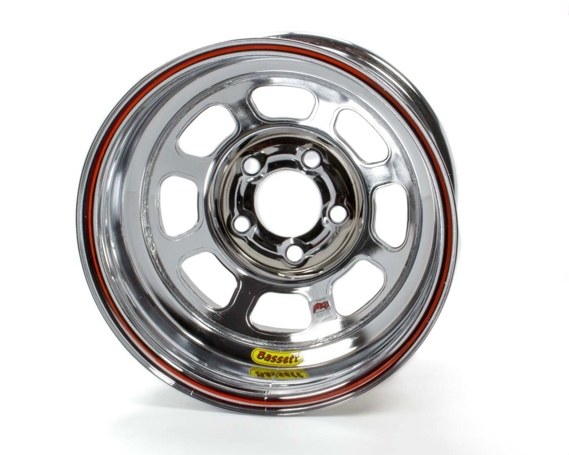 Bassett  15x8 IMCA Wheel Rev. Bell D-Hole Chrome 58D52IRBC