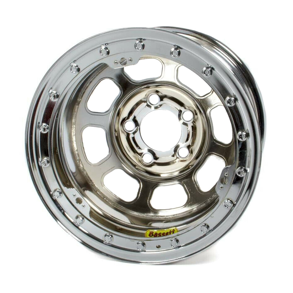 Bassett   15x8 B/L Chrome Wheel 4.75BC 2in BS  BAS58DC2ICLK