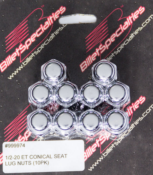 Billet Specialties  1/2-20 ET Conical Seat Lug Nuts 10 Pack 999974