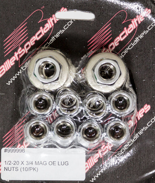 Billet Specialties  1/2-20 X 3/4 Mag Lug Nuts (10/PK) 999996