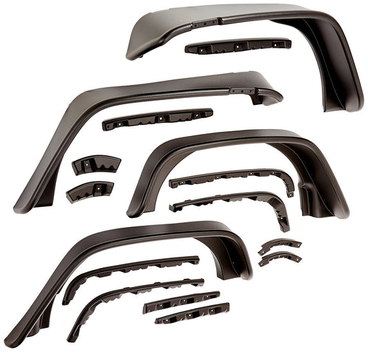 Bushwacker 07- Jeep JK 4dr Flat Style Fender Flares MPN BUS10918-07 For Jeep Wrangler JK 2007-14