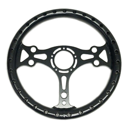 Chassis Engineering  13in Black Alum. Dished Steering Wheel C/E2741