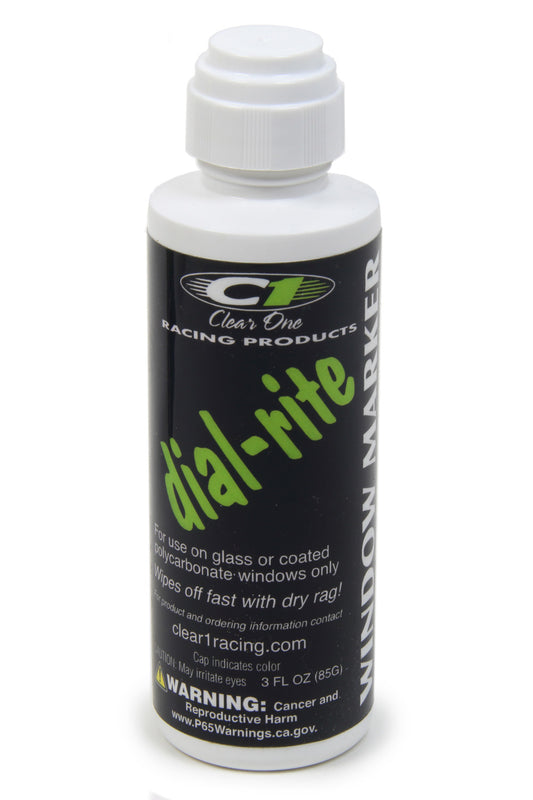 Clear One Racing Products  Dial-in Window Marker White 3oz Dial-Rite DRM1