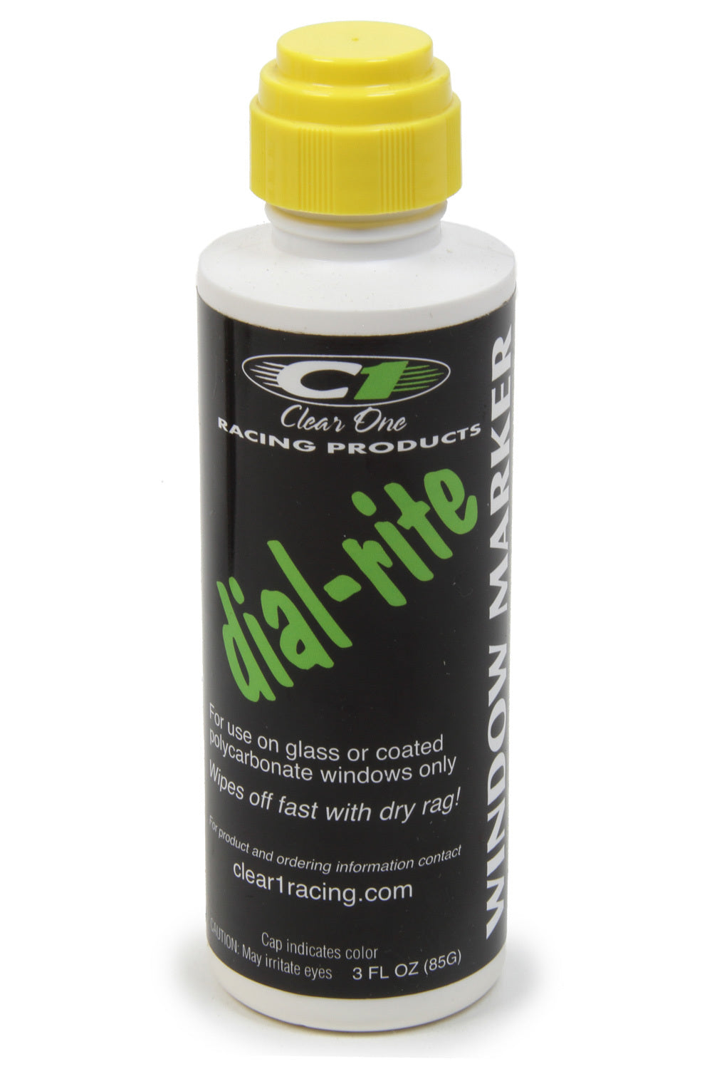 Clear One Racing Products   Dial-in Window Marker Yellow 3oz Dial-Rite  CLRDRM2