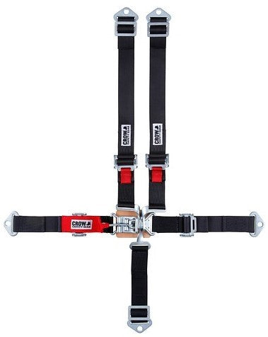 Crow Safety Gear 2X2 5-Way Latch & Link Harness BI/W/A Lap Belt CRW11004-2