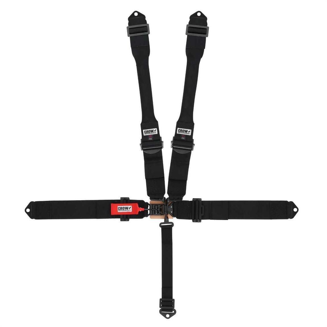 Crow Safety Gear 5-Way L&L 52in Lap Belt DB Harness W/Alum adjus MPN CRW11004PRB
