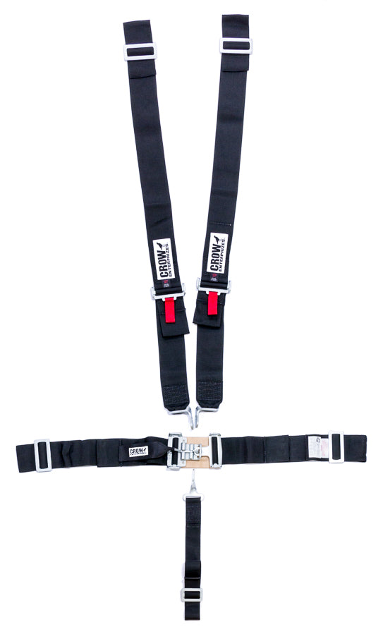 Crow Safety Gear 5-Pt Harness Big Latch Blk Wrap Around Pull Dow MPN CRW11074