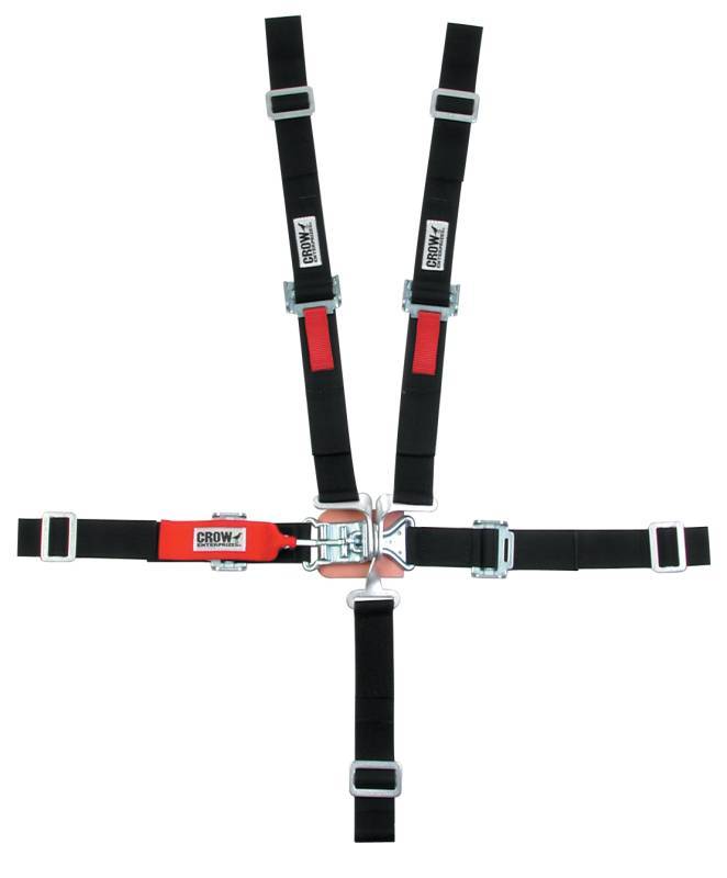 Crow Safety Gear 5 Point L&L 2in Lap Belt Pull Down Black SFI16.2 MPN CRW11184