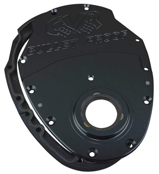 Cvr Performance  SBC Billet Timing Cover 2-Piece - Black Anodized TC2350BK